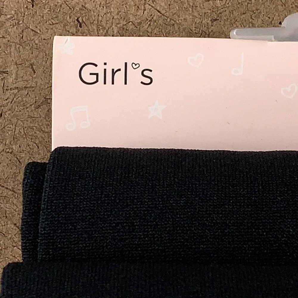 Marilyn Monroe Girls Size 12-14 Black Fleece Lined Footed Tights 2 Pairs NWT